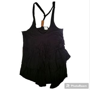 Wet seal halter racerback tank top black small